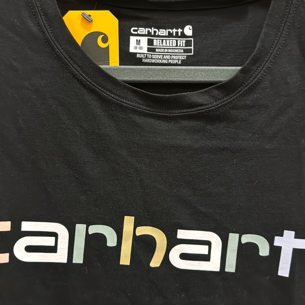 Carhartt® Women's Relaxed Fit Short Sleeve Logo T-Shirt, Black, medium - Picture 3 of 6